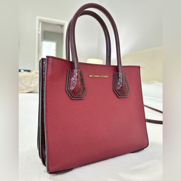 Michael Kors Mercer Medium Bag in Red Snakeprint - Picture 1 of 2